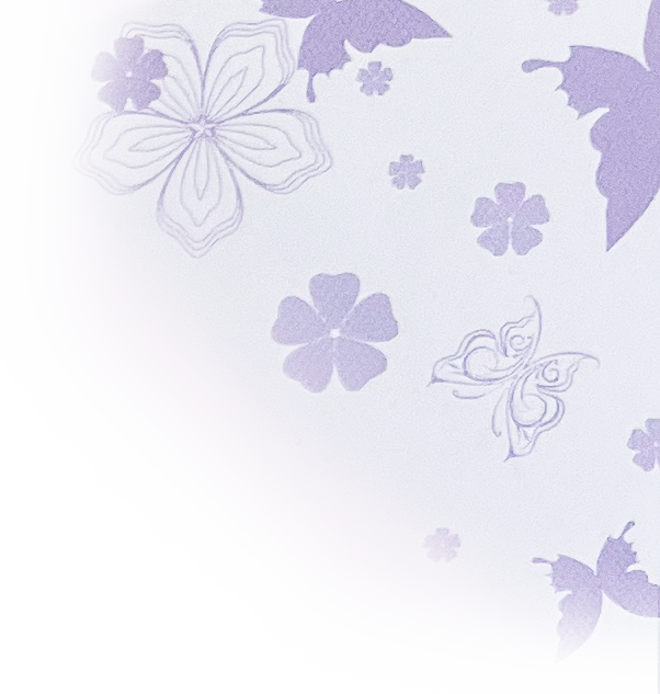 Dekoration in Form von Blumen und Schmetterlingen